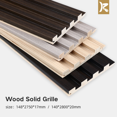 الجودة حماية البيئة لوحة الحائط Wood Grille Groove Solid Wood Wall Panel مصنع